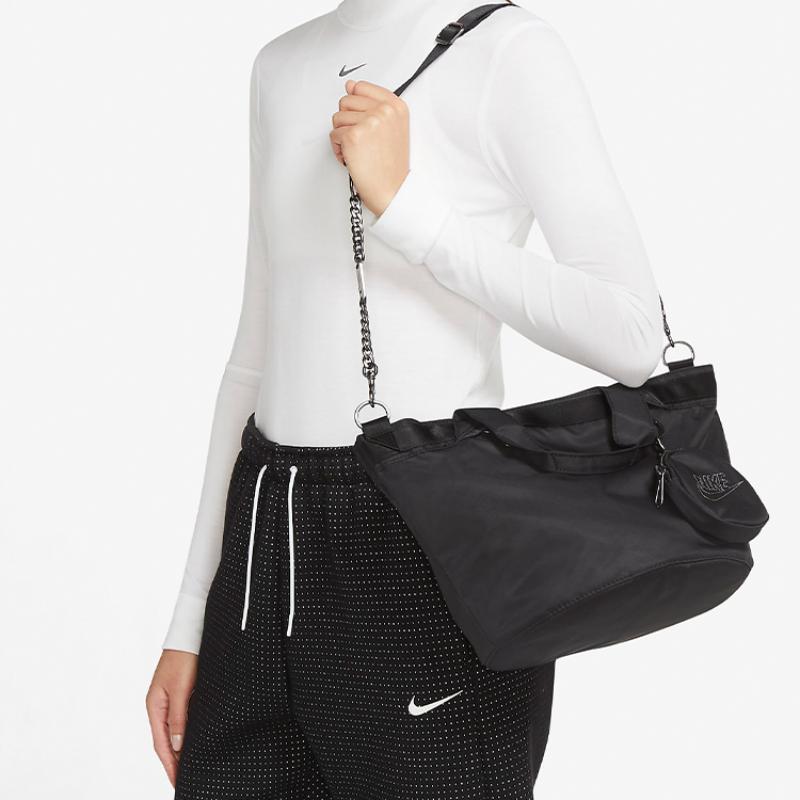 Nike Nike Fabric Chain Combo Bag 2-in-1 Tote Bag Shopping Bag Shoulder Bag Crossbody Bag Handbag Regular Women's Black Casual CW9303-010