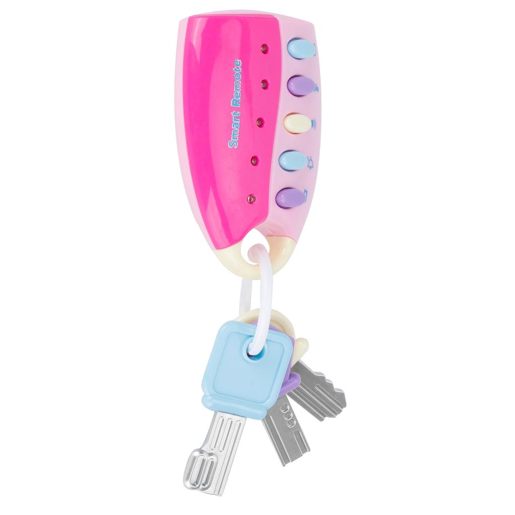 Simulated Car Key Lock Toy Remote Controller with Light Music Children Early Educational ToysPink