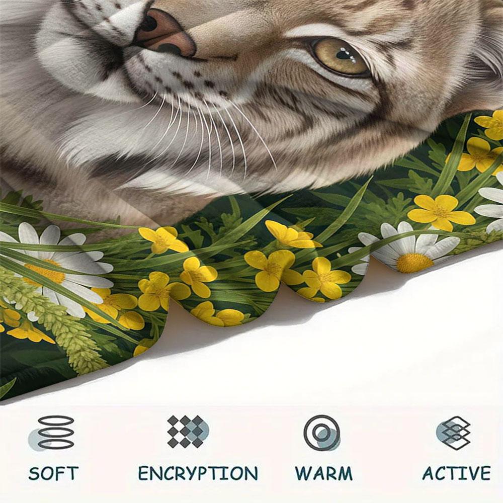1Pc Animals Avatars Print Flannel Blanket, High Quality Comfortable for All Seasons, Home Decor, Warmth and Comfort, Perfect for Christmas Gifts