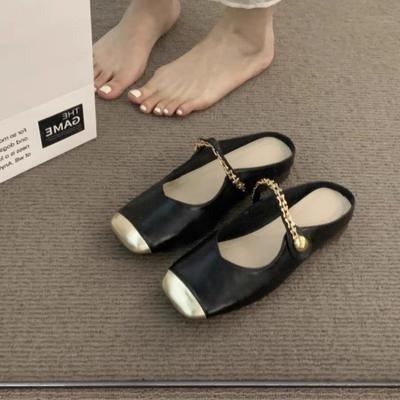 Fashion Trend Brand Design Slides Shoes Summer New Closed Toe Slippers Outer Wear Ladies Fashion Slip On Mules Shoes Flats Beach Sandals