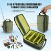 3-in-1 Fishing Tackle Bag Portable Waterproof Fishing Reel Storage Bag 3 Adjustable Dividers Oxford Cloth