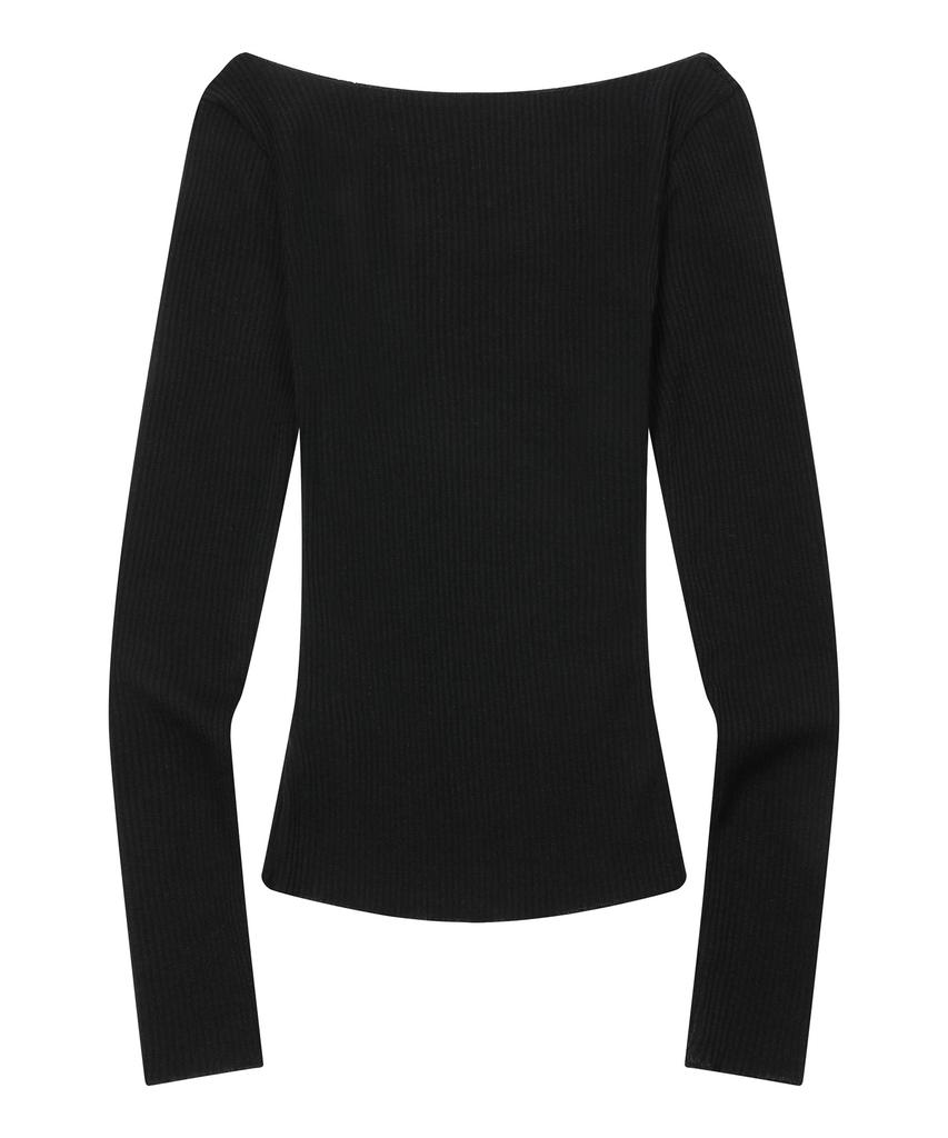 MUCENT Viage Slim Fit V-Neck Damaged Ribbed Long Sleeve Tee (6 Colors)