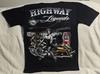 ROUTE 66 HIGHWAY LEGENDS MOTORCYCLE BIKER SEXY LADY MOON USA T-shirt