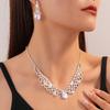 Crystal Rhinestone Jewelry Set Shining Crystal Necklace Set Necklace Earrings Set  Banquet