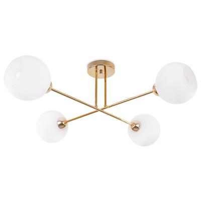 Asturia Gold Ceiling Lamp 4-Flat White Lampshade E27
