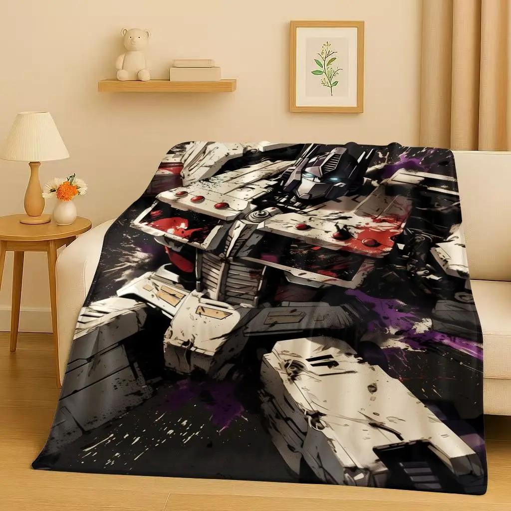 3D Gundam Cartoon Robot Christmas Gift Flannel Blanket,Ultra Soft Warm Plush Throw for Home Bedroom Bed Sofa Cover Office