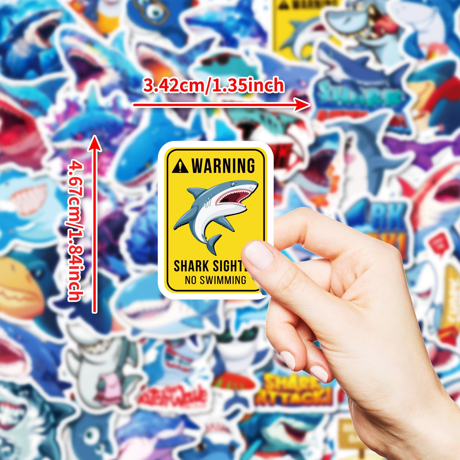 

50 Различных Расписанных Вручную Стикеров Граффити с Акулами Декоративные Наклейки Сделай Сам Чехол для Мобильного Телефона Скользкий