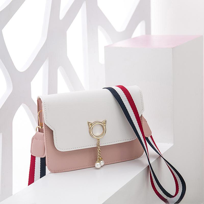 Katzenanhänger Kleine quadratische Tasche Koreanischer Stil Damen Schultertasche Damen Umhängetasche Handy-Tasche