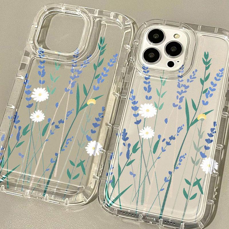 Lavender Simple for Iphone17promax Airbag Mobile Phone Case 13/14 Apple 1615 Transparent