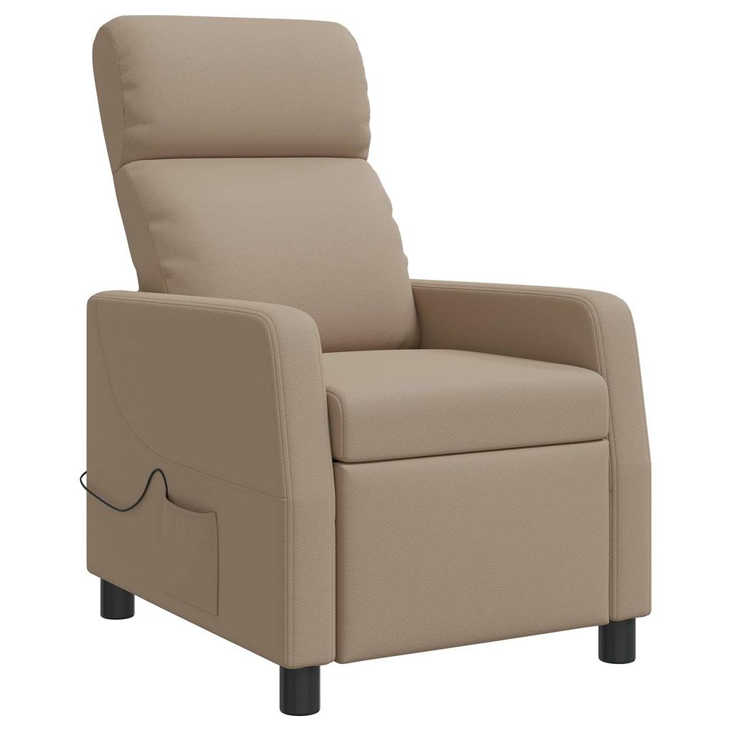 Massage Recliner Chair Cappuccino Faux Leather
