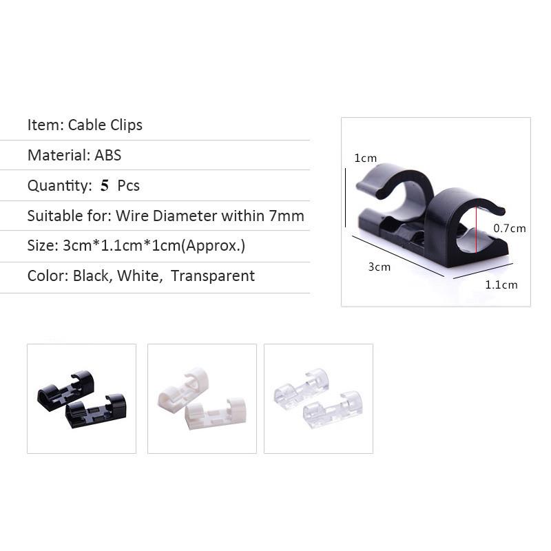 20Pcs Self Stick Wire Organizer Line Cable Buckle Auto Fastener Clips Clamp Table Wall Fixer Fastener Holder Car Organizer