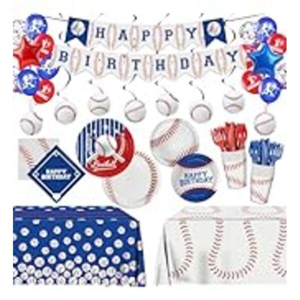 XIENBLOC 3pcs Tablecloths Baseball Birthday Party Supplies Disposable Plastic Tab