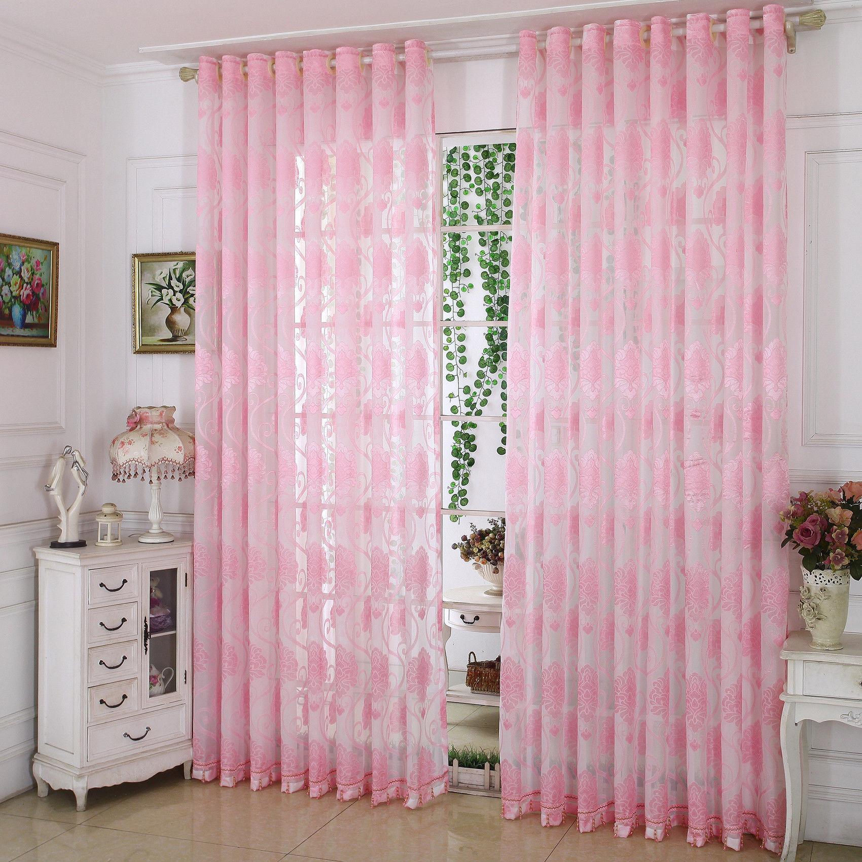 

Классические кружевные прозрачные шторы, цветочные вышитые прозрачные вуалевые панели, полиэстеровые декоративные кармашки для окон, без подкладки 200*270cm