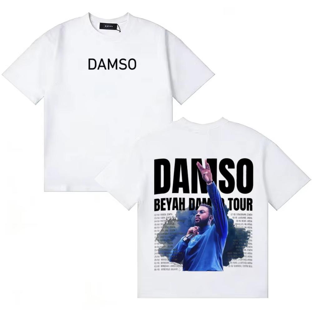 French Singer Damso Beyah Graphics Album Oversized Hip Hop Short Sleeve T Shirts Unisex Women YK Cozy Loose Tshirt Streetwear