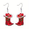 2024 Creative Christmas Boots Acrylic Earrings - Fashionable and Versatile Design