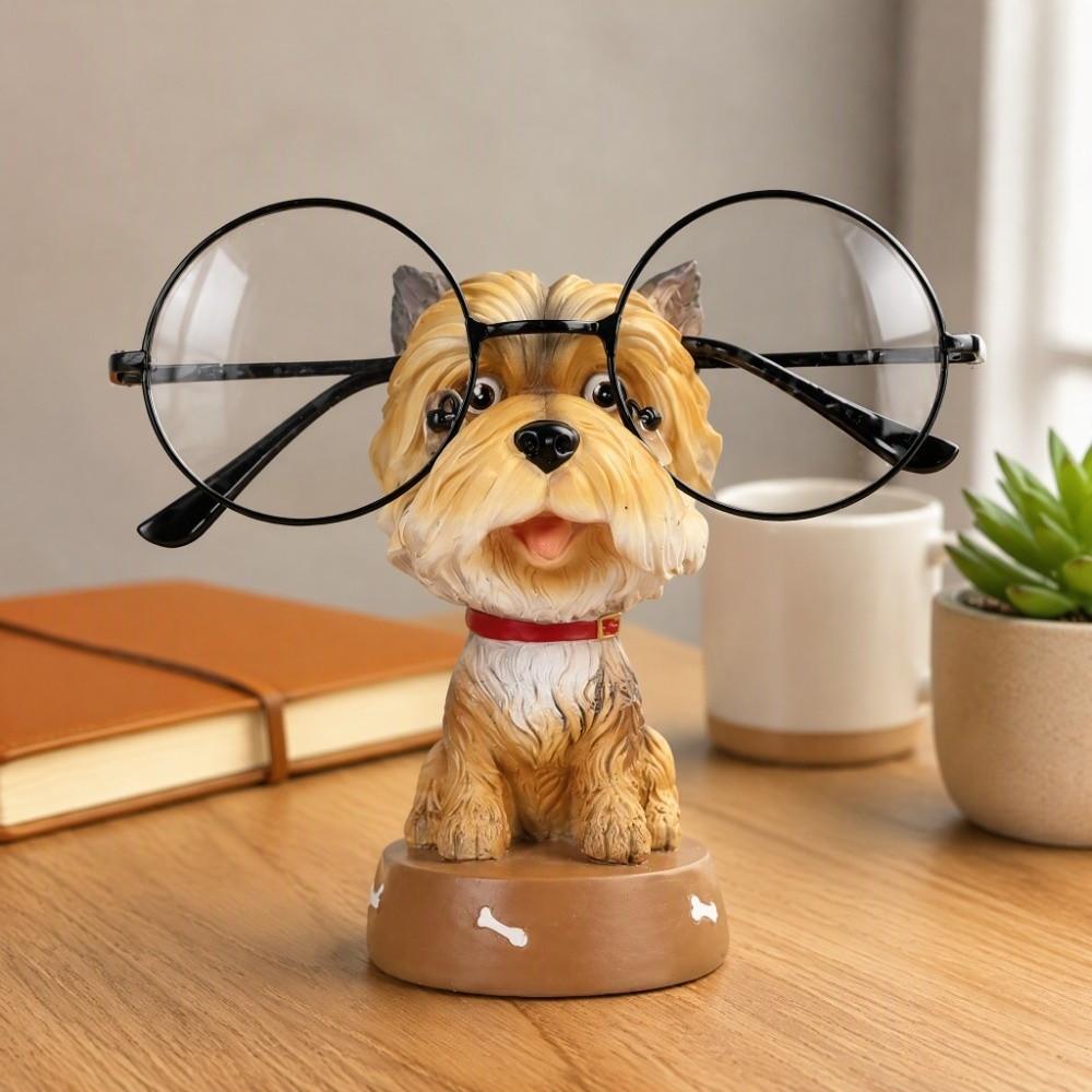 Yellow Resin Animal Statues Animal Shaped Design Eyeglasses Display Stand For Eyeglasses Storage
