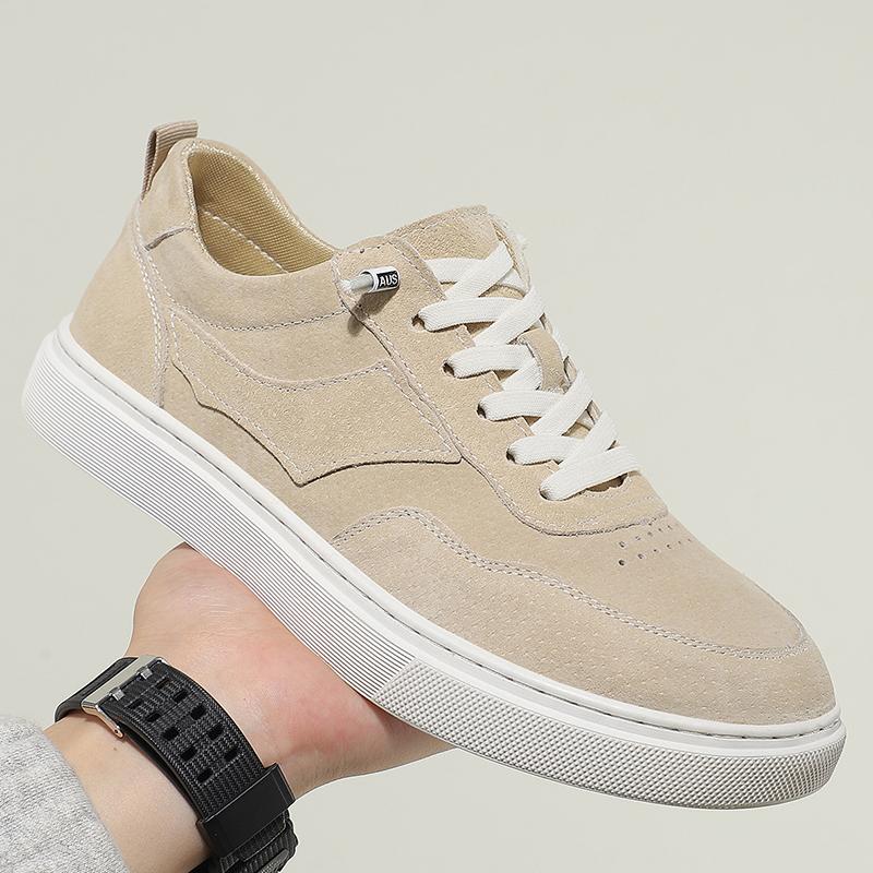 Classic Suede Leather Mens Walking Shoes Non-Slip Simple Skateboard Shoes Fashion Male Outdoor Footwear New Arrival Driving Shoe