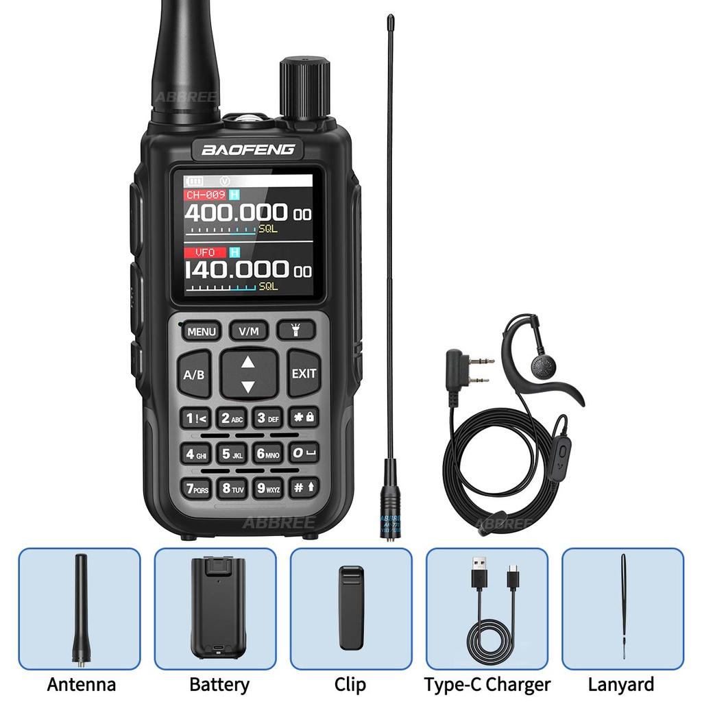 BAOFENG MINI 5 Walkie Talkie 2200mAh Bluetooth Programming Dual PTT Wireless Copy Frequency Multi Band New UV 5R Mini Ham Radio