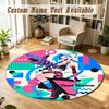 Arcane Personalized Round Rug Support Custom Name, Soft Home Decor Mat