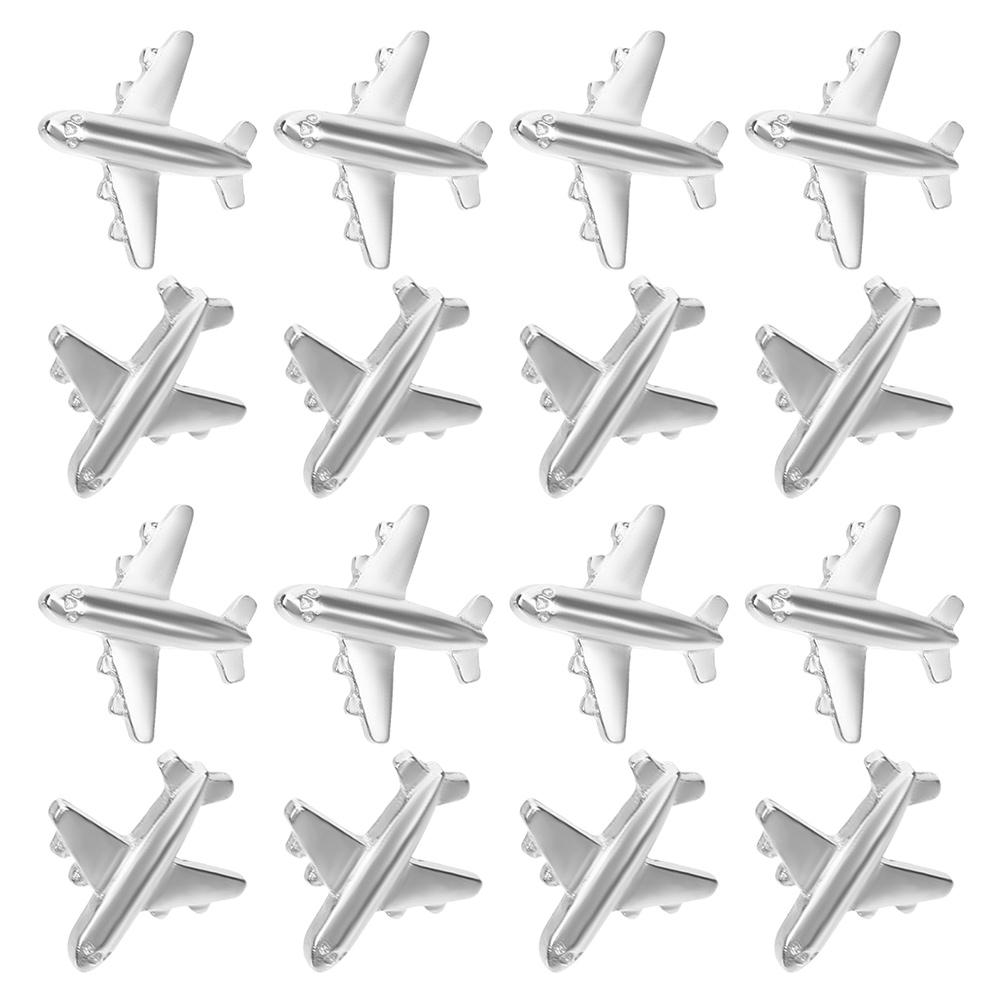 30pcs Silver Airplane Pushpins Metal Thumb Tacks For Board Cork Board Pins Office Binding Supplies Map Markers Creative