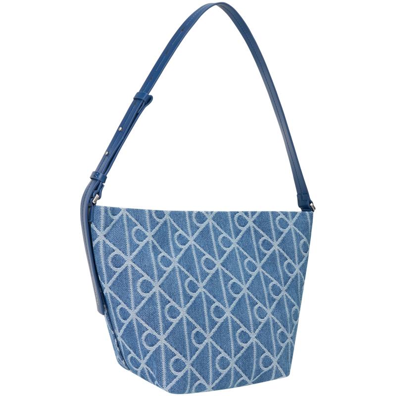 Calvin Klein Elegant Commuter Floral Print Fabric Tote Bag Women bags Rainbow-Blue 4F3432G-YBN
