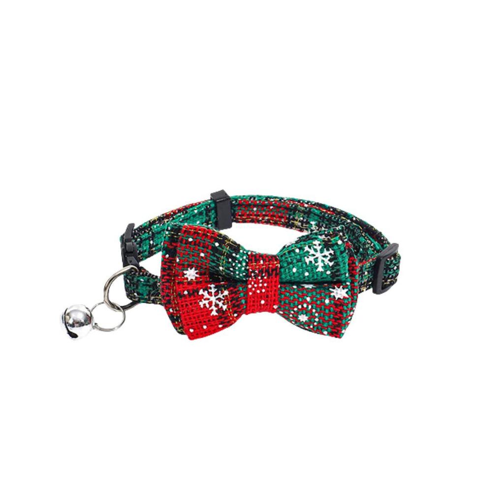 Christmas Bow Tie Collar for Cats and Dogs - Festive Holiday Pet Collar