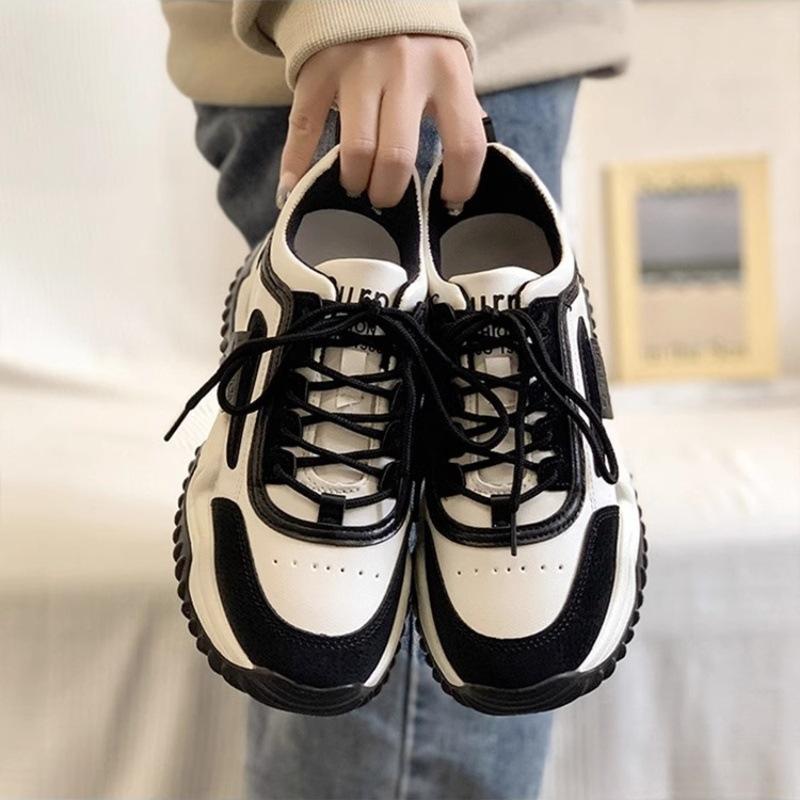 Dad shoes women ins2025 spring and autumn new versatile color matching thick sole height increase Forrest Gump shoes women's sports and leisure