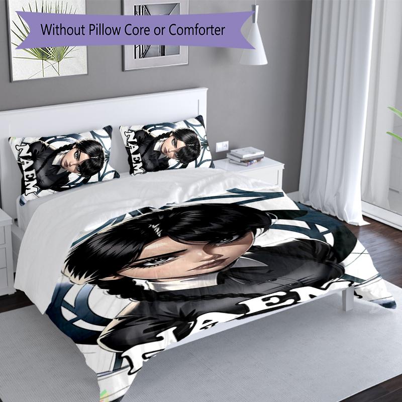 3pcs Custom Name Wednesday Addams Bedding Set,Includes 1 Duvet Cover and 2 Pillowcases,All-season Bedroom Decor