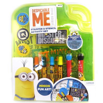 MINIONS [M8323] - Stationery Set Stamps + Felt-tip Pens . . . 'Minions' Blue Yellow (25 Pieces)