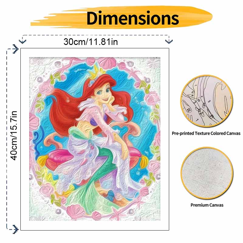 Disney Oil Painting Painting Art Ariel Hobby Cultivating Gifts Home DecorationSparkling Mermaid Dream