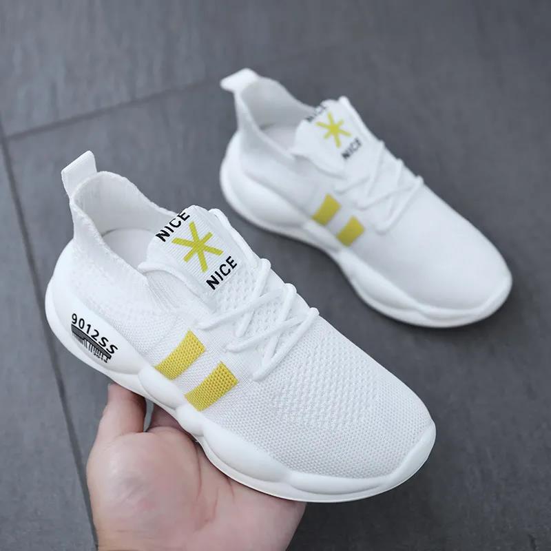 

Детская обувь, весенне-летняя спортивная обувь на мягкой подошве для девочек и мальчиков, нескользящая повседневная обувь в сетку на плоской подошве в полоску 26