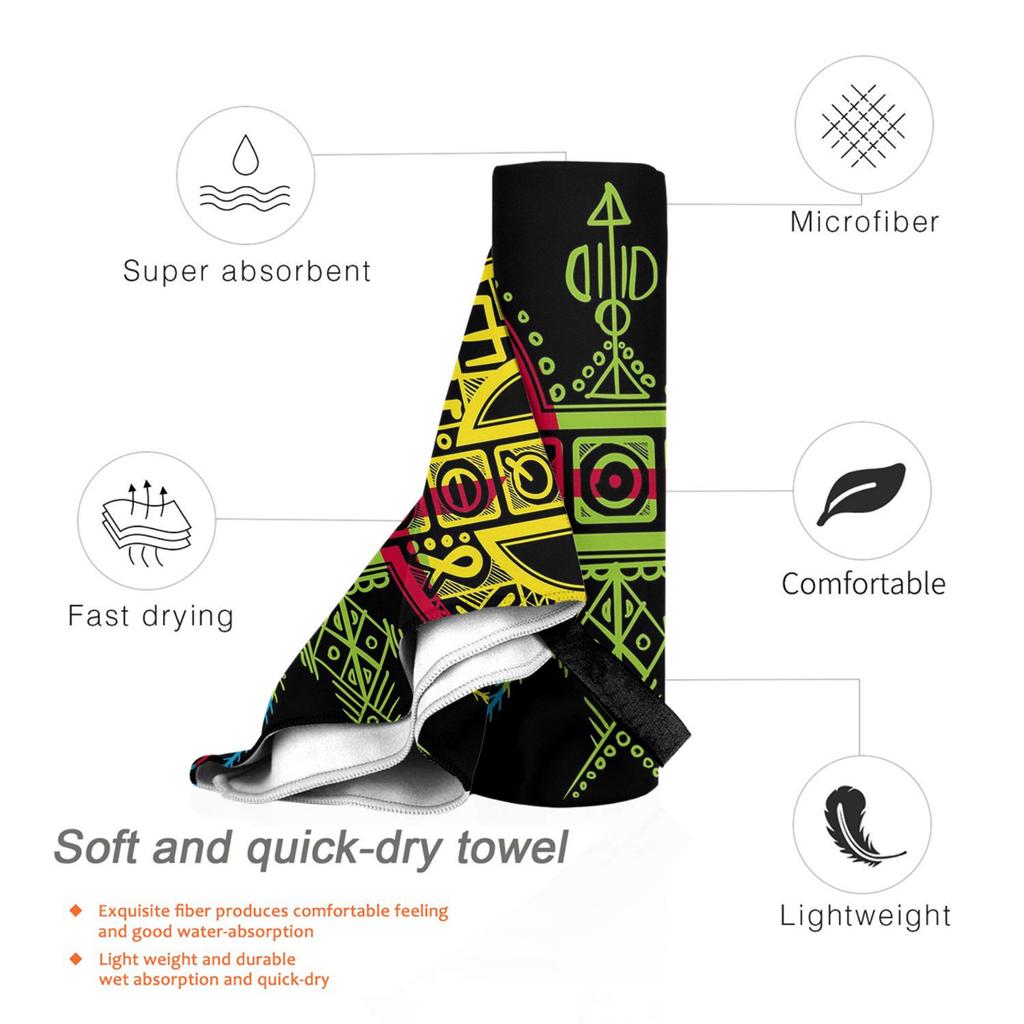 Kabyle Jewelry Amazigh Morocco Beach Towel Soft Microfiber Quick Dry Absorbent Quick Towels For Swimming