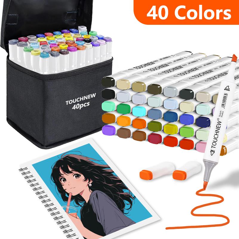 

Набор спиртовых маркеров 40/60/80/168 цветов, двусторонние перманентные художественные маркеры для раскрашивания, живописи, эскизов и рисования