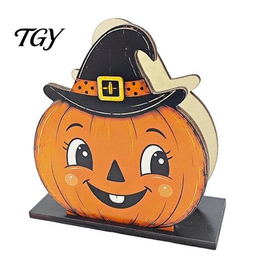 Decorative Wood Towel Rack Halloween Wooden Napkin Holder, Cute Ghost Black Cat Vertical Paper Organizer for Kitchen Stand, Table Tissue Festive Party
