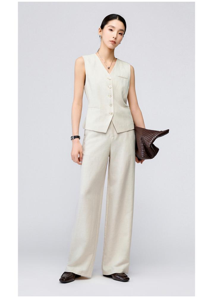 Narrow linen wide leg pants for women, loose and slimming, casual floor length pants for women, straight leg pants