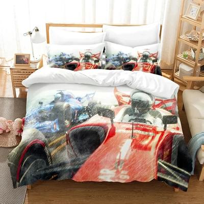 Stampa 3D Auto da Corsa Formula Piumino Trapunta Copripiumino Federa Set Biancheria da Letto Decorazione Camera da Letto Bambini Tessile per la Casa