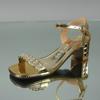 Large Size Women's Thick Heel High Heel One-word Buckle Sandals Summer New Gold Women's Shoes