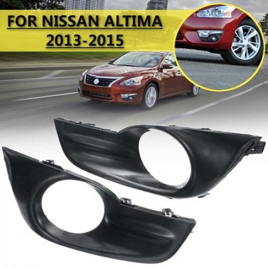 For Nissan Altima Sedan 13-2015 2014 Black Front Bumper Fog Light Bezel Cover
