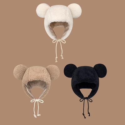 Wool Bear Earmuffs Hat Cute Winter Teddy Bear Warm
