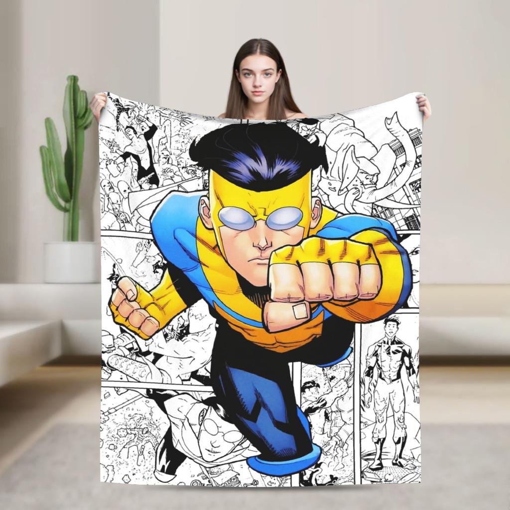Omni Man Invincible Blankets Velvet Spring Autumn Breathable Super Soft Throw Blanket for Bedding Couch Rug Piece