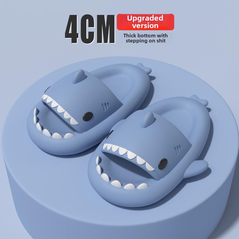 Haifisch-Slipper mit dicker Sohle: Lustige Cartoon-Hausschuhe für Männer & Frauen, Sommer-Schuhwerk für drinnen/draußen