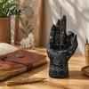 Spooky Halloween Table Decor Palmistry Hand Incense Holder, Resin Statue, Decorative Gothic Home Ornament Stick Ancient Mystical Palm Sculpture