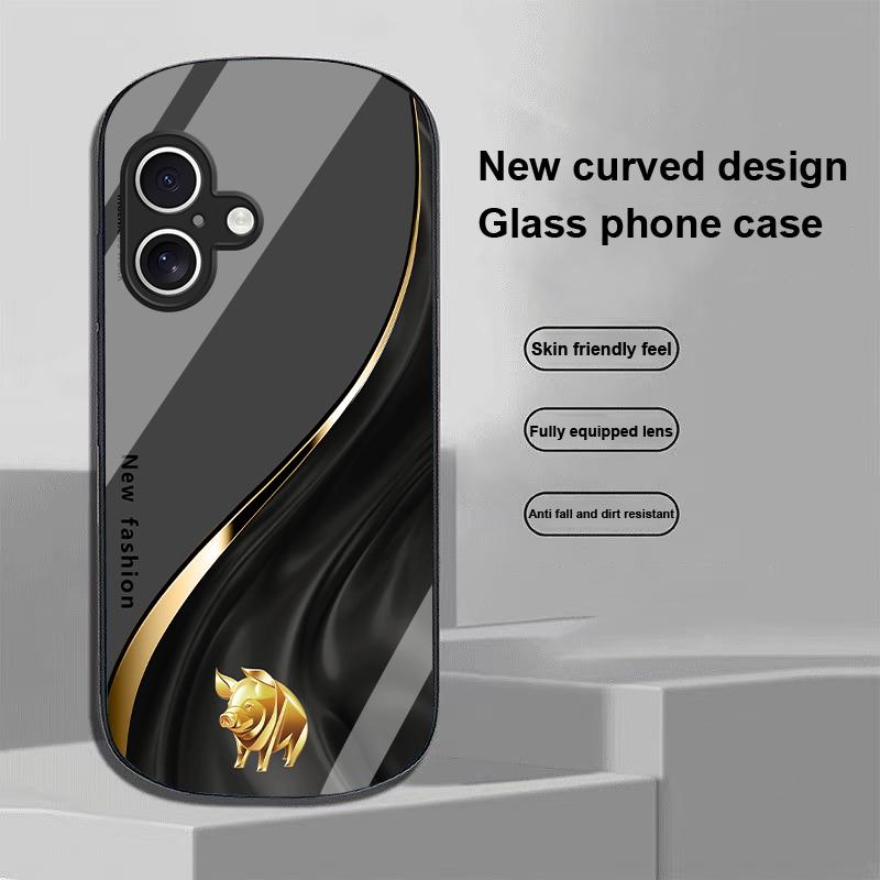 Flowing Pattern For Apple IPhone 16 11 13 15 14 Pro Max 12 Mini 7 8 Plus XR X XS Elliptical Shaped Tempered Glass Phone Case