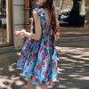 Seaside Vacation Sweet Floral Suspender Dress Summer Loose and Thin Age-reducing Fungus Edge Beach Short Skirt Summer Dress