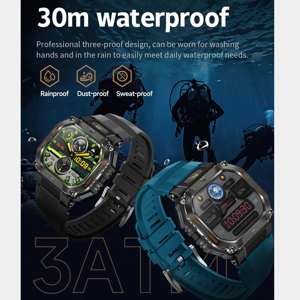 New 3ATM Waterproof Sports Smart Watch 1.75 inch Fitness Tracker 480 mAh LargeBattery  New Bluetooth Call Smartwatch