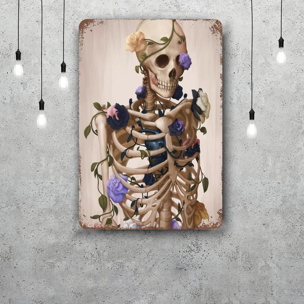 skeleton Vintage Tin Sign Home Decor Wall Decor Art Wall Mural Room Decoration Decor Retro Metal Sign Plate Bar Posters