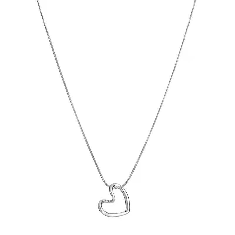 Light Luxury Niche Hollow Love Necklace Female Ins Japanese and Korean Version Simple Design Pendant Collarbone Sweater Chain