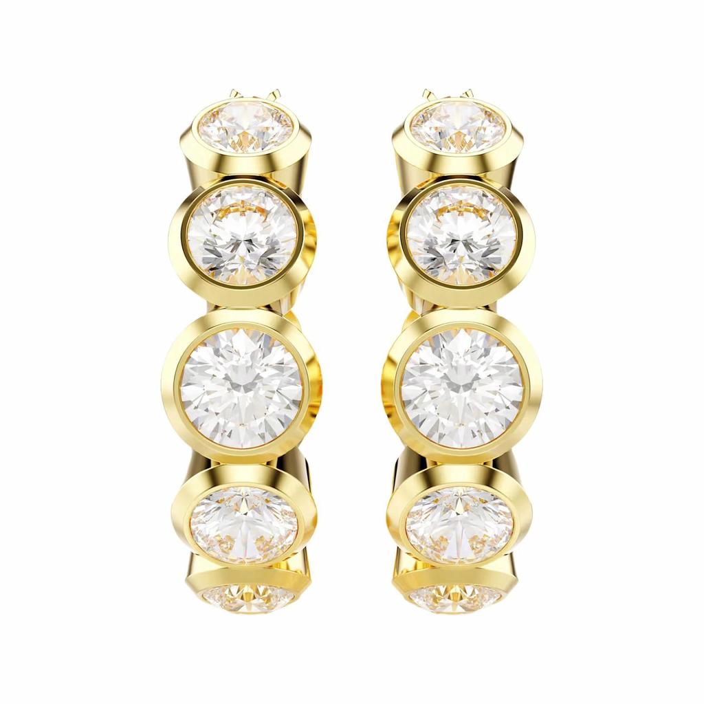 Swarovski Imber Gold Round Stone Earrings Set
