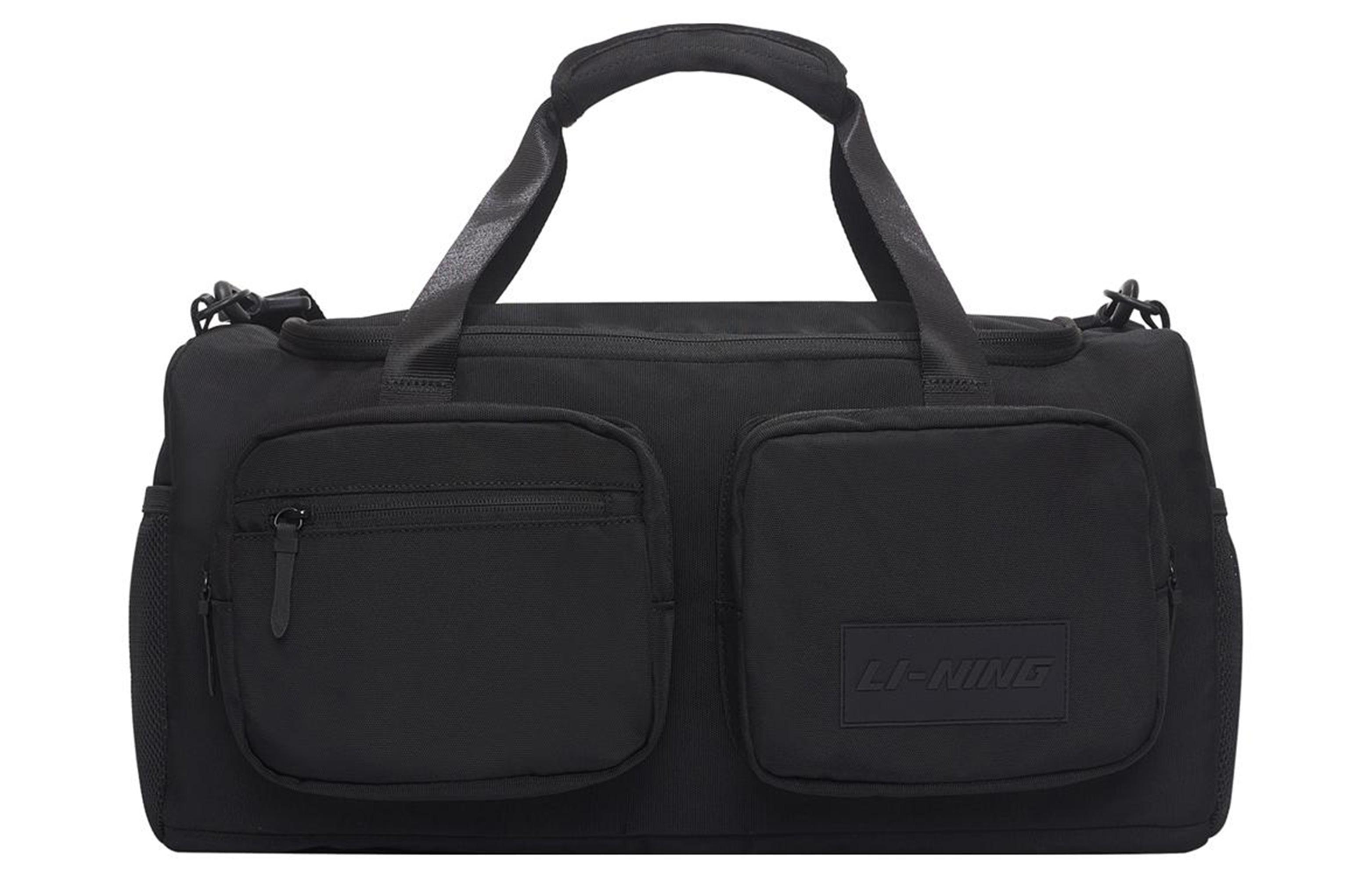 Li Ning Sports Life Collection Fabric Shoulder Bag, Crossbody Bag, Handbag, Travel Bag, Gym Bag Regular Unisex Black ABLS245-1