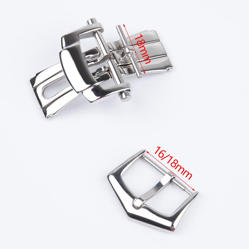 Hochwertige 18mm Präzisions-Edelstahl-Faltschließe für Patek-Armband Philippe Leder-Gummi-Uhrenarmband Nautilus Dornschließe